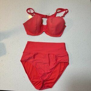 Sunset Swimwear - Spaghetti Strap Bikini Top - Coral